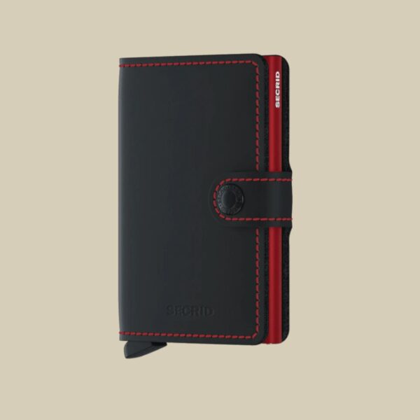 Mini Wallet Matte Black / Red