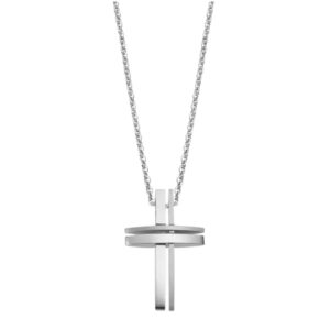 LOTUS STYLE MEN'S STAINLESS STEEL CROSS NECKLACE LS1984-1/3